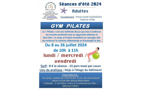 SEANCES PILATES - Juillet 2024
